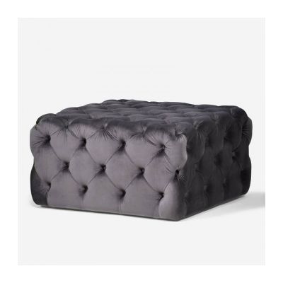 Diamond-tufted Square ottoman